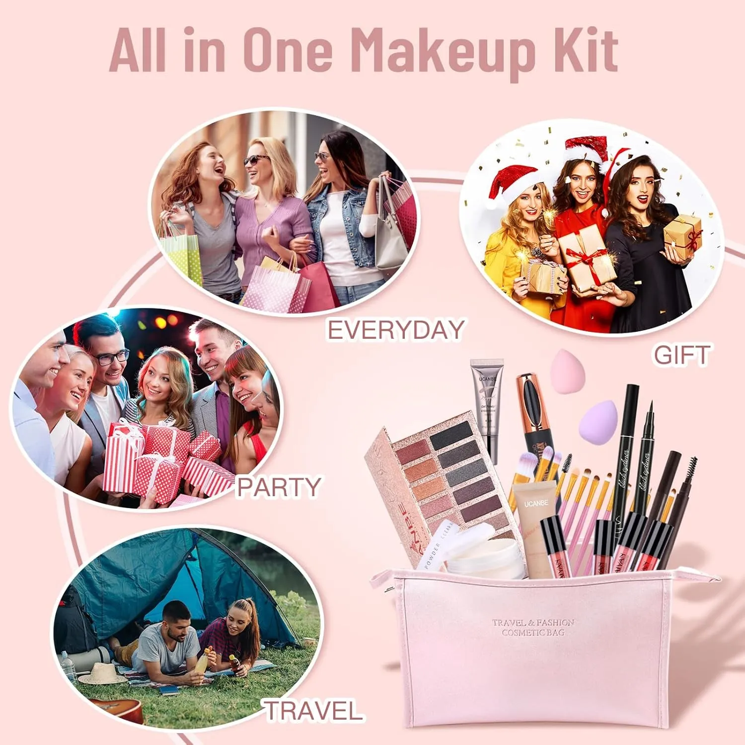 UCANBE All-Inclusive Makeup Set for Women - Ideal Valentine's Day Gift with Eyeshadow, Foundation & More