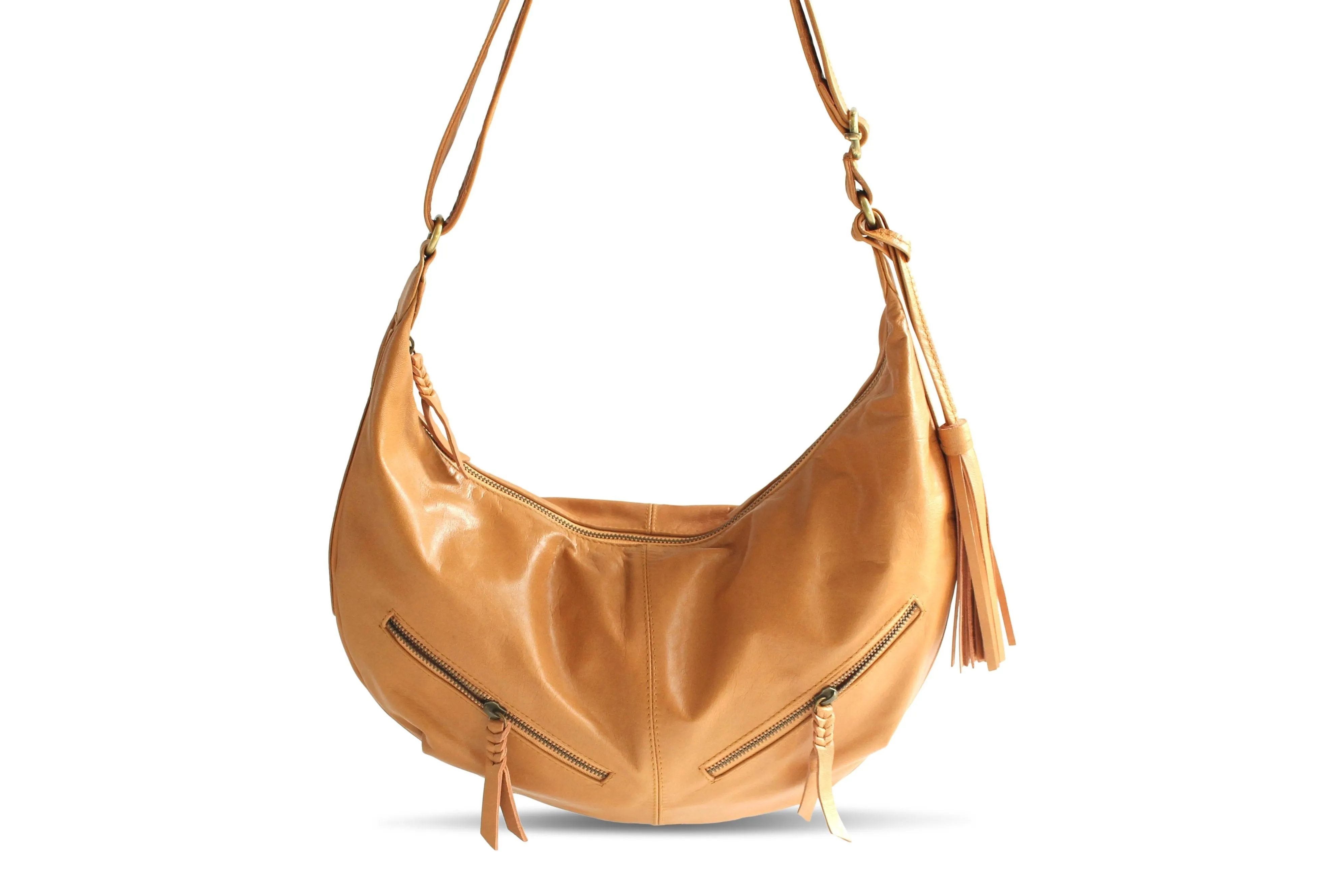 VANESSA LEATHER HANDBAG IN TAN