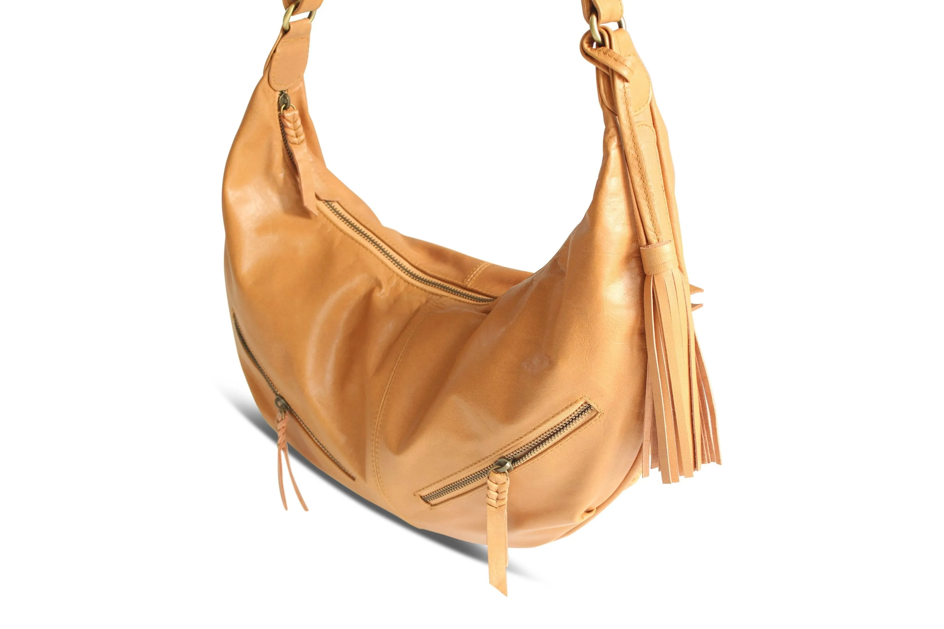 VANESSA LEATHER HANDBAG IN TAN