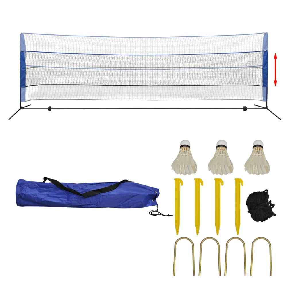 vidaXL Badminton Net Set with Shuttlecocks 500x155 cm