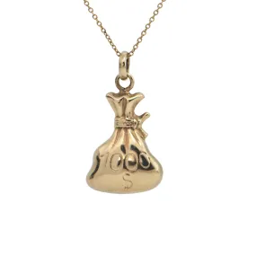 Vintage 10k Gold $1000 Money Bag Charm