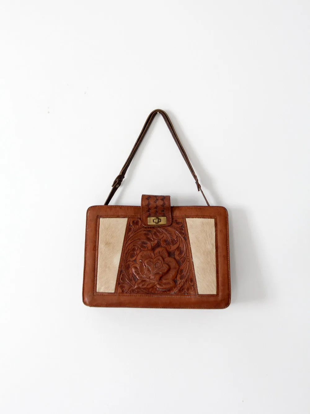 vintage 60s western pony skin handbag