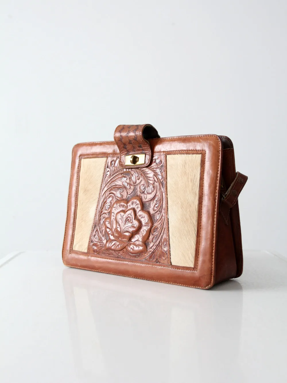 vintage 60s western pony skin handbag