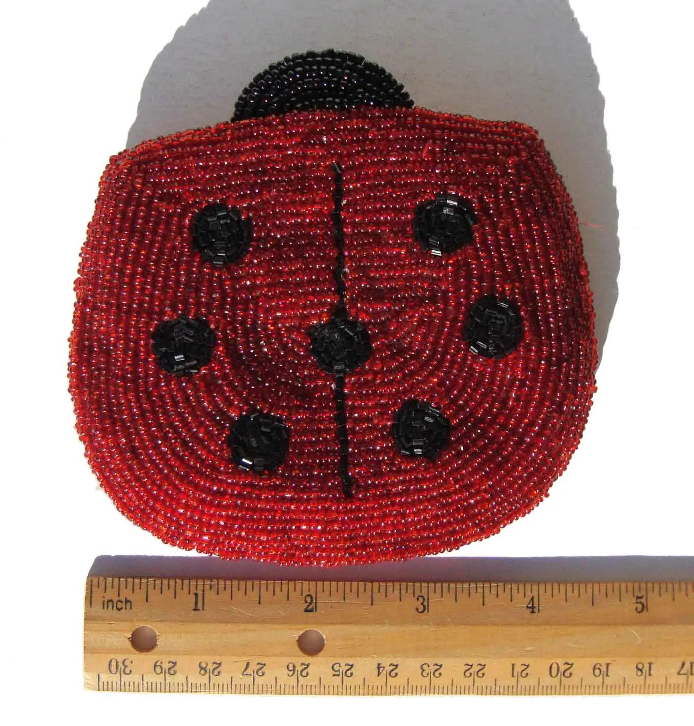 Vintage 90s LadyBug Beaded Coin Purse