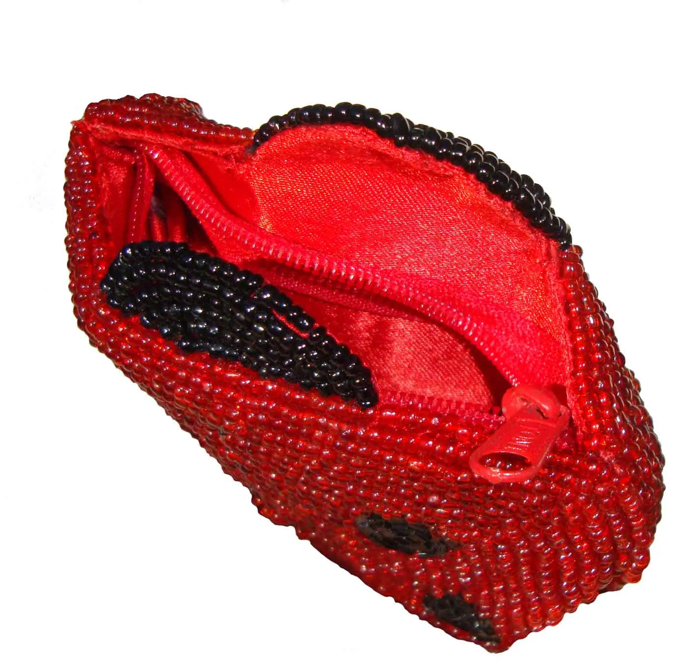 Vintage 90s LadyBug Beaded Coin Purse