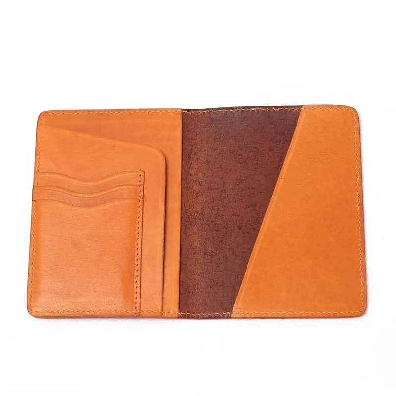 Vintage Design Vegetable Tanned Leather Passport Holder