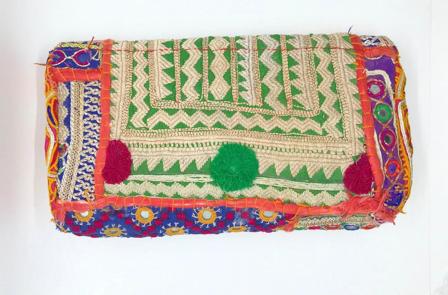 Vintage Handmade Indian Metalwork Embroidered Purse