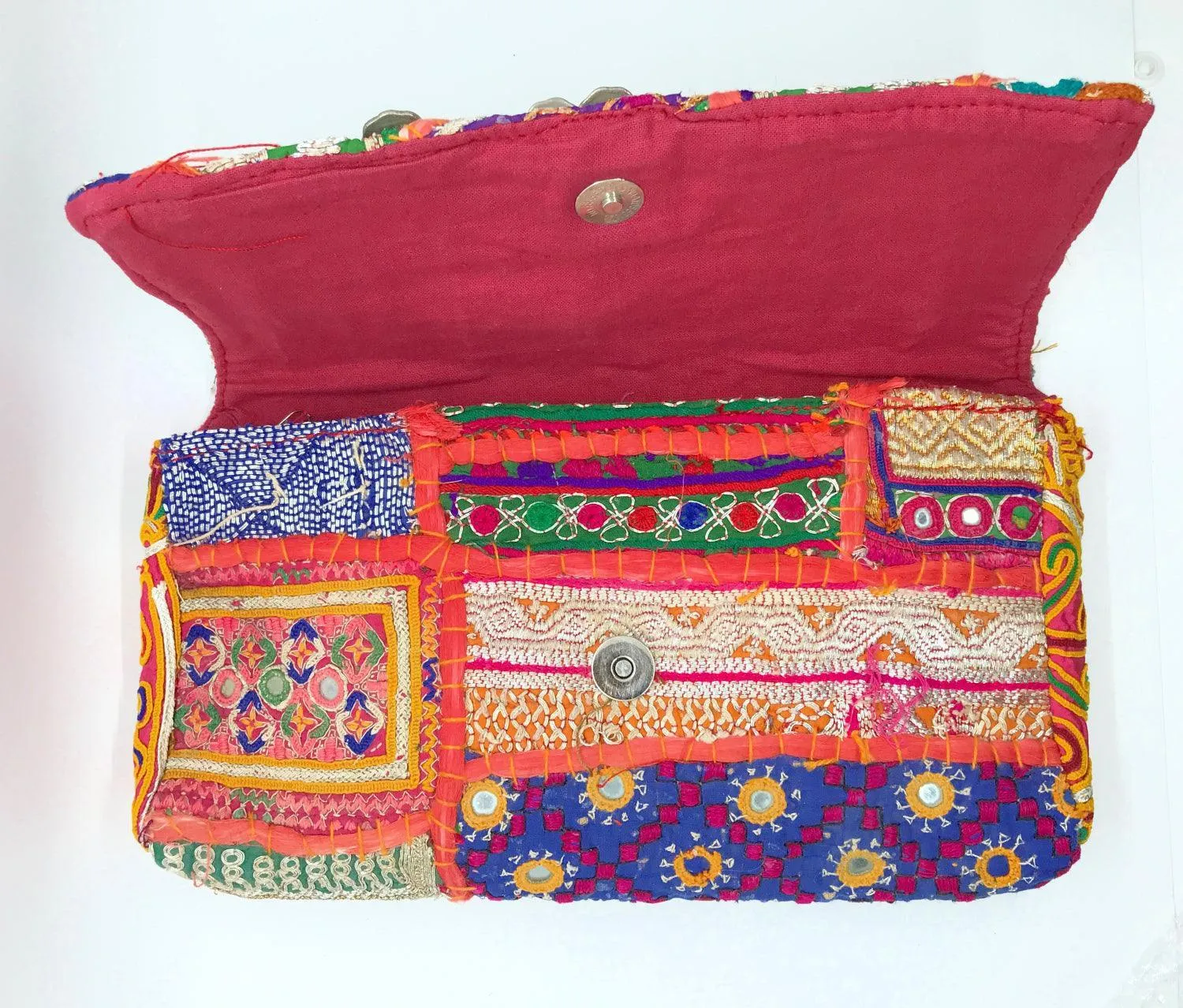 Vintage Handmade Indian Metalwork Embroidered Purse