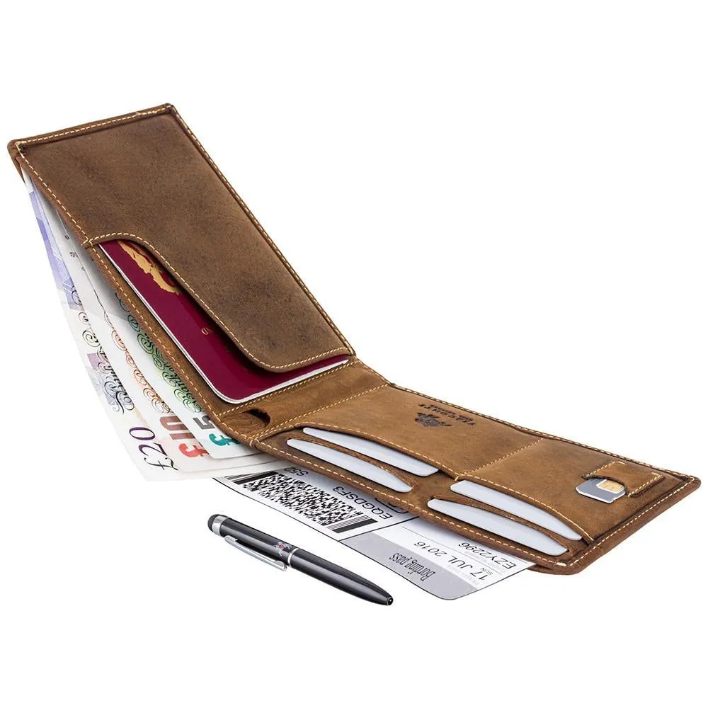 Visconti Jet Oil Bifold Wallet - Tan - 726Tan