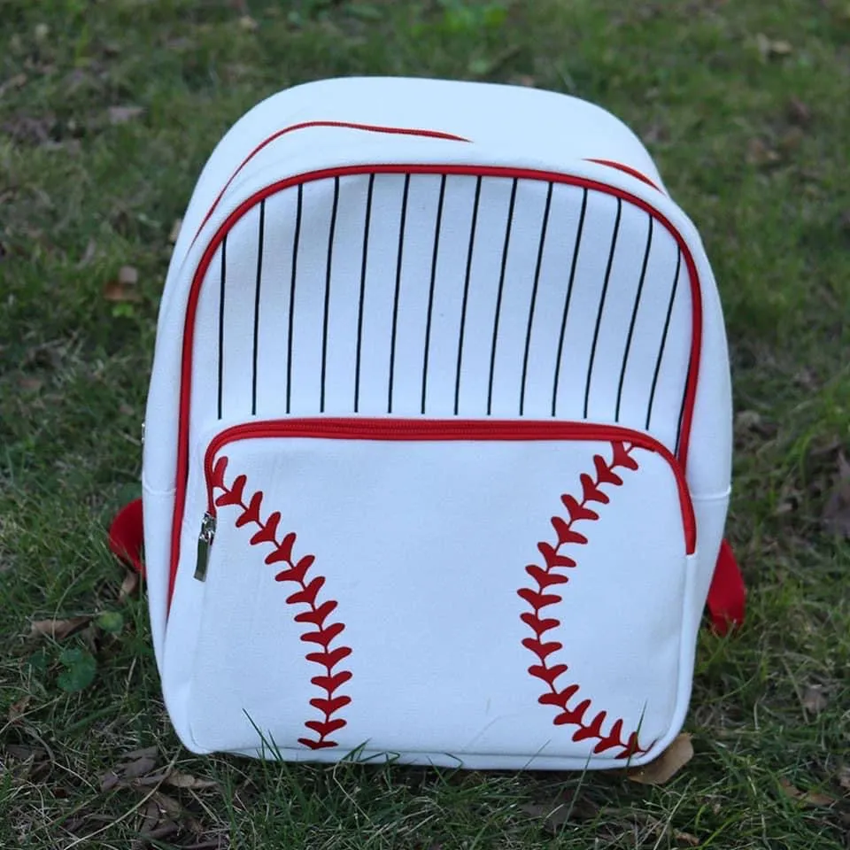 White Canvas Baseball Backpack