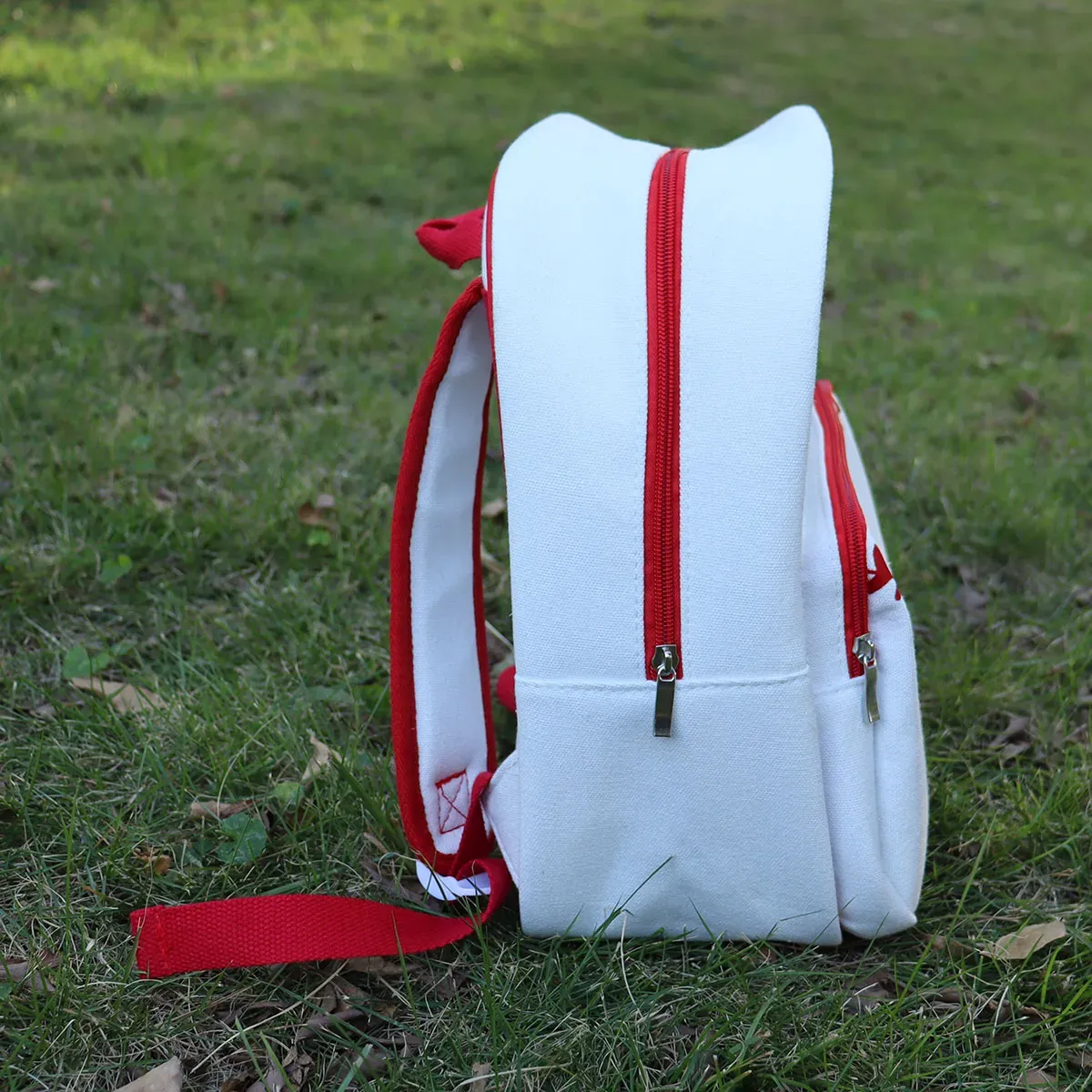 White Canvas Baseball Backpack