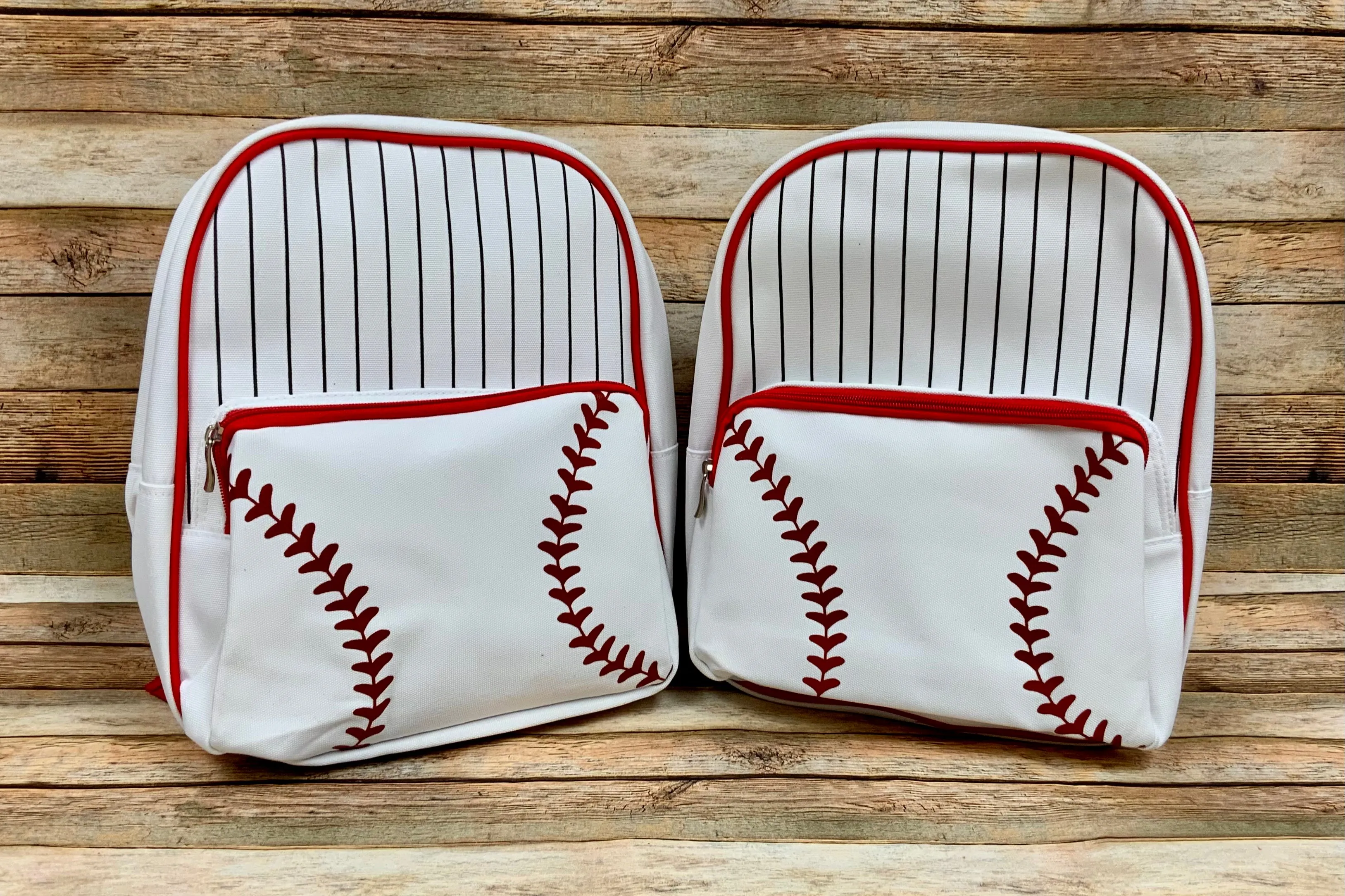 White Canvas Baseball Backpack