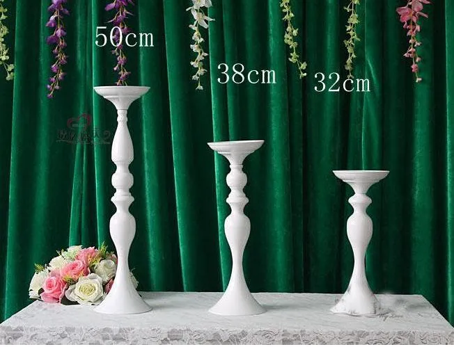 White TALL CANDELABRA 20" CANDLE STICK CANDLEHOLDER CANDLESTICK metal stand-WHT1