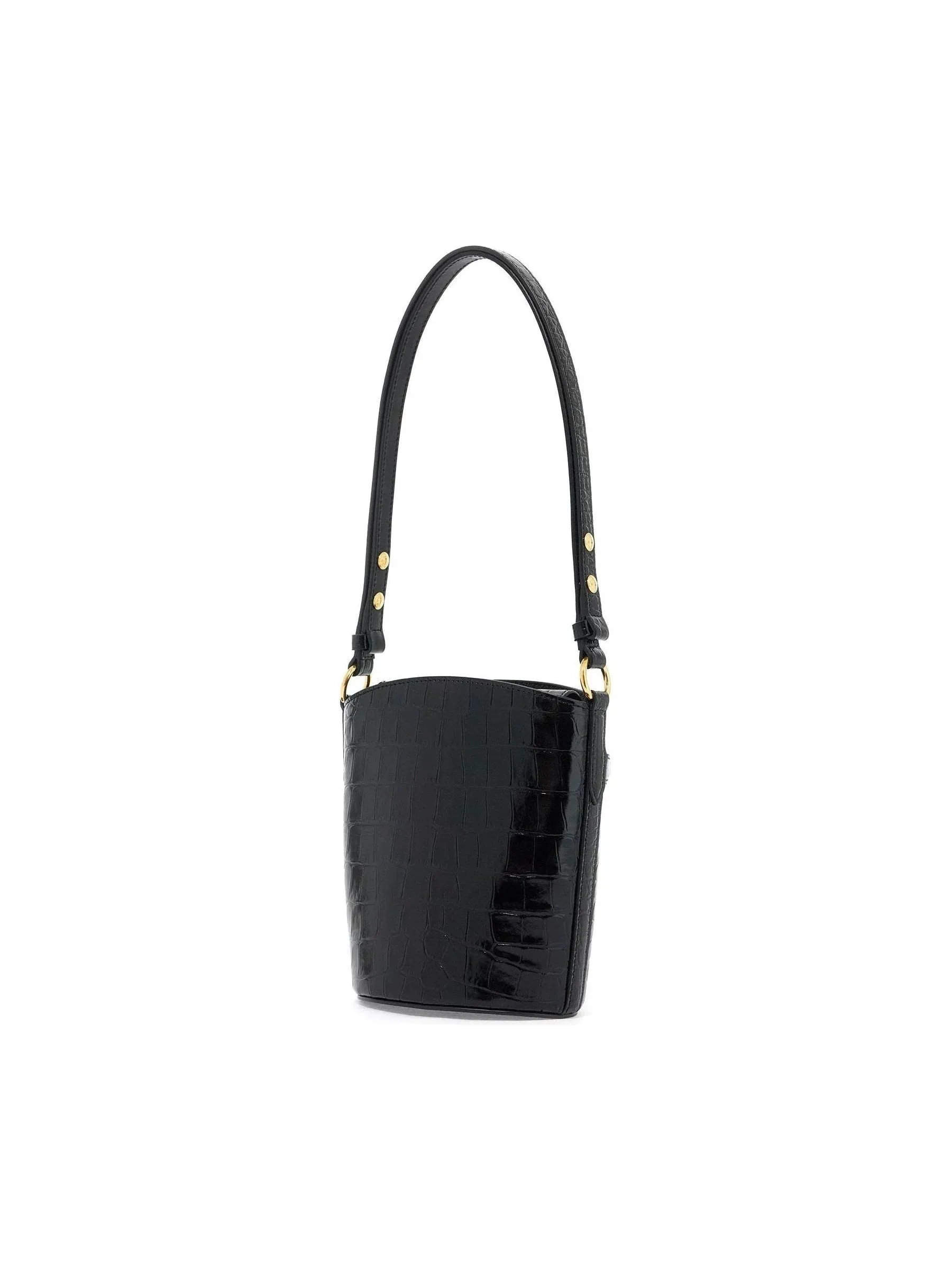 Whitney Croc-Embossed Leather Bucket Bag