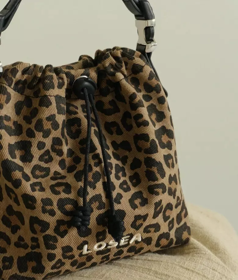 WILDCAT leopard print bucket bag