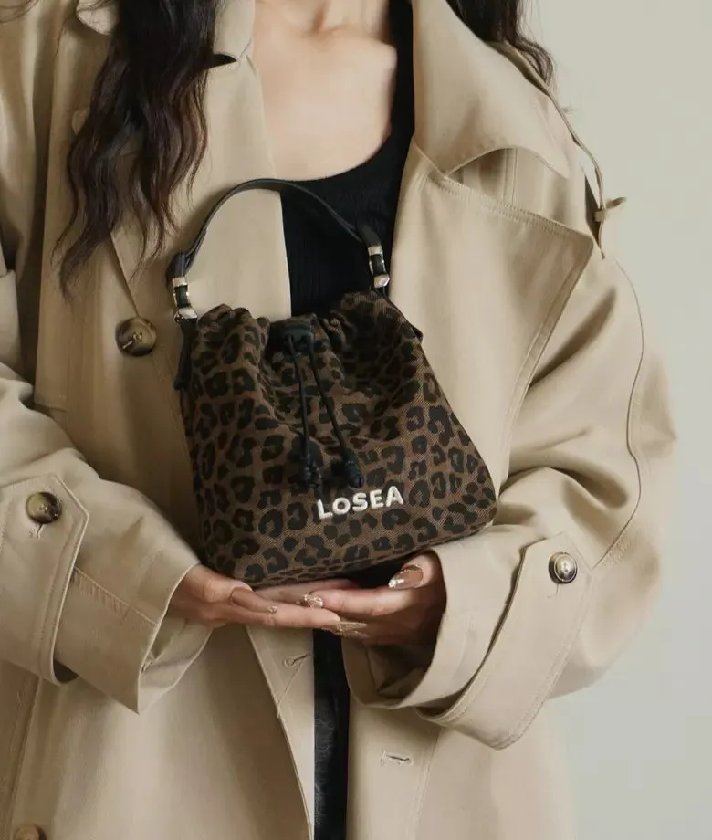 WILDCAT leopard print bucket bag