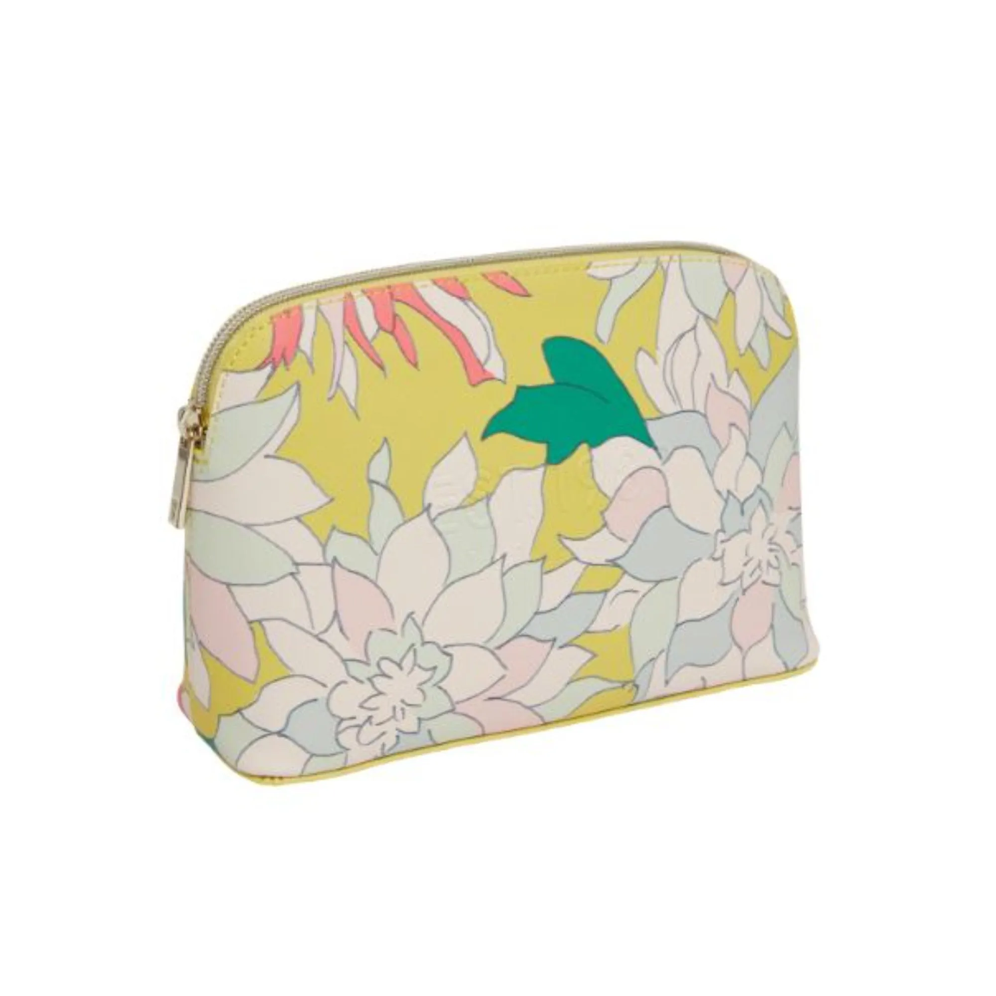 Women Wxg-Flowrie-Floral Printed Makeup Bag - Yellow