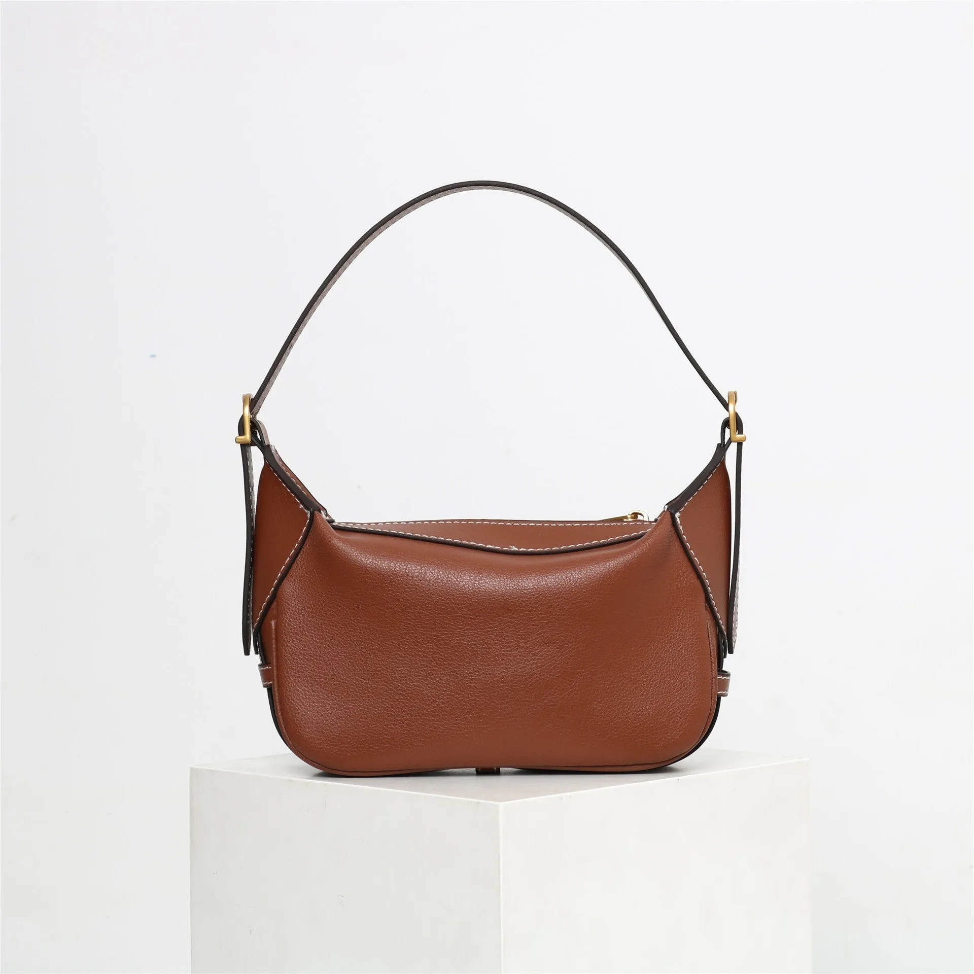 Womens Calfskin Leather Cross Body Underarm Bag