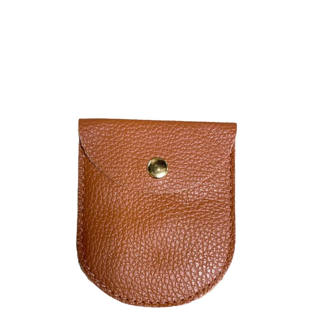 Women's Compact Leather Wallet with Button Closure