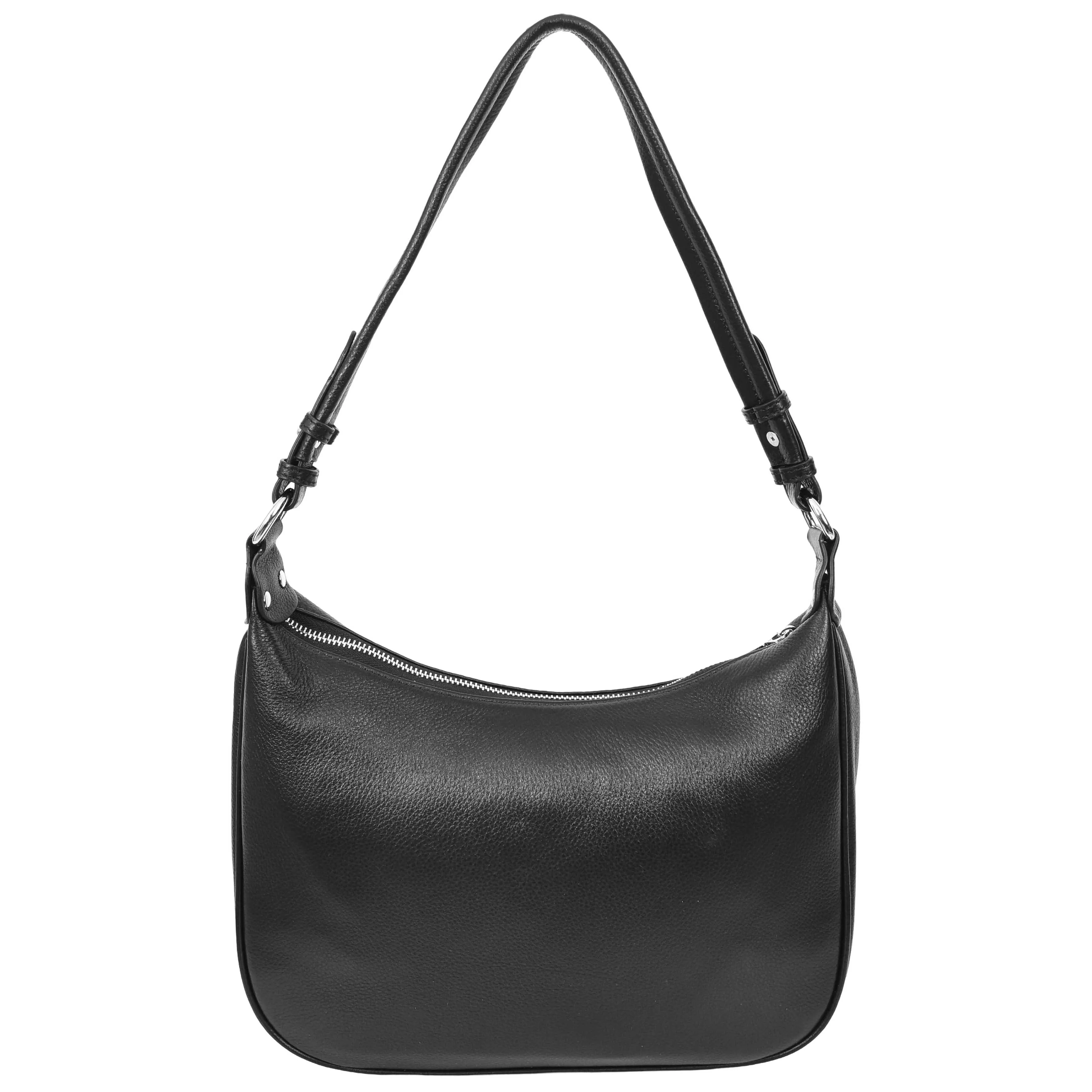 Womens Leather Hobo Style Shoulder Bag Daphne Black