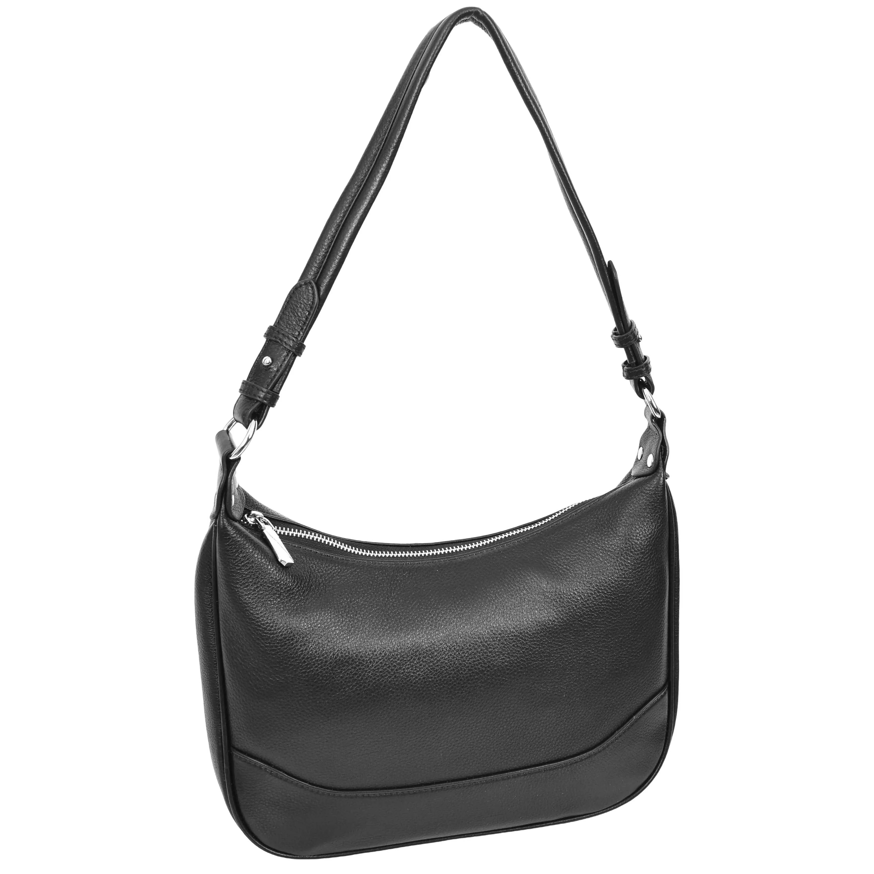 Womens Leather Hobo Style Shoulder Bag Daphne Black