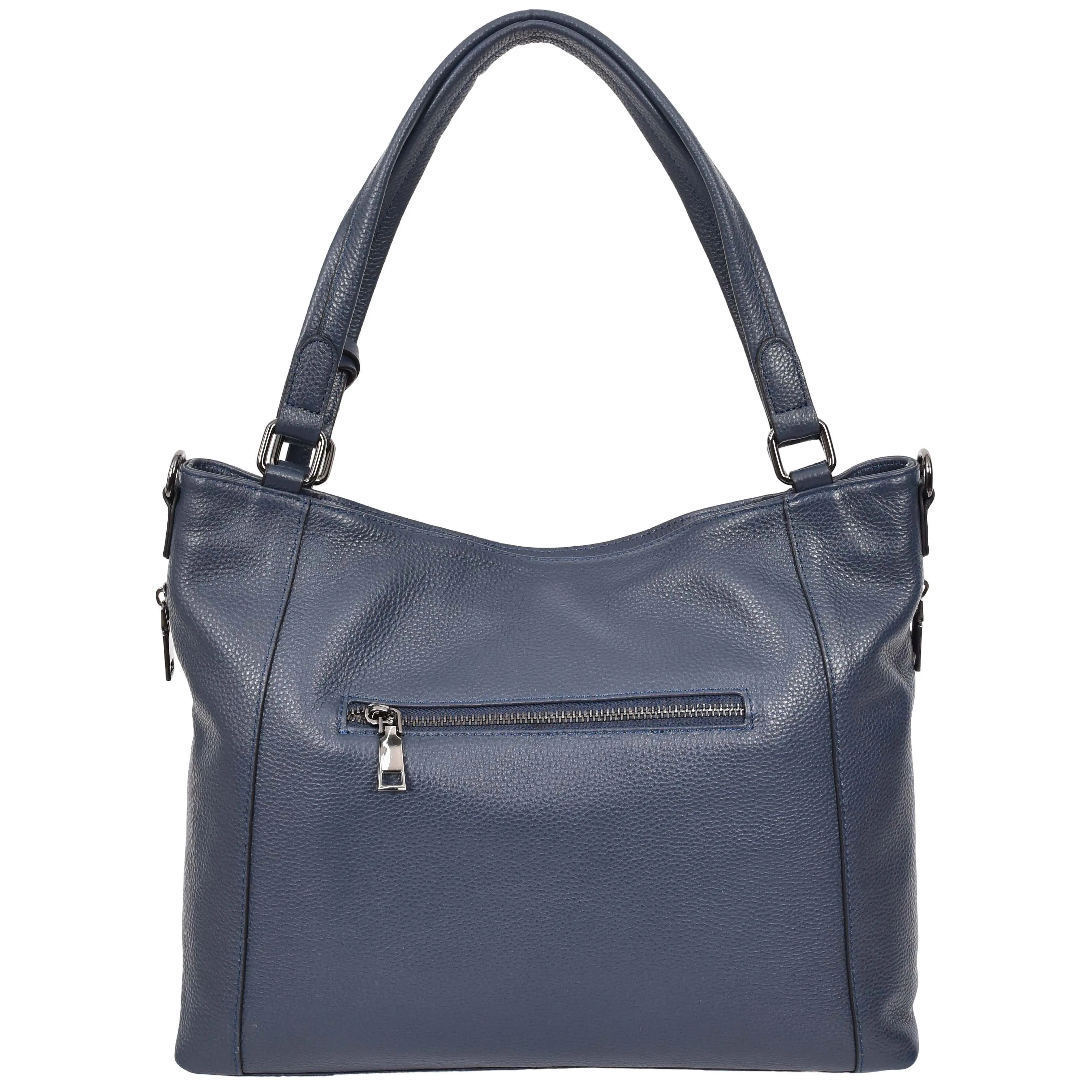 Womens Leather Tote Shoulder Handbag Evelyn Blue