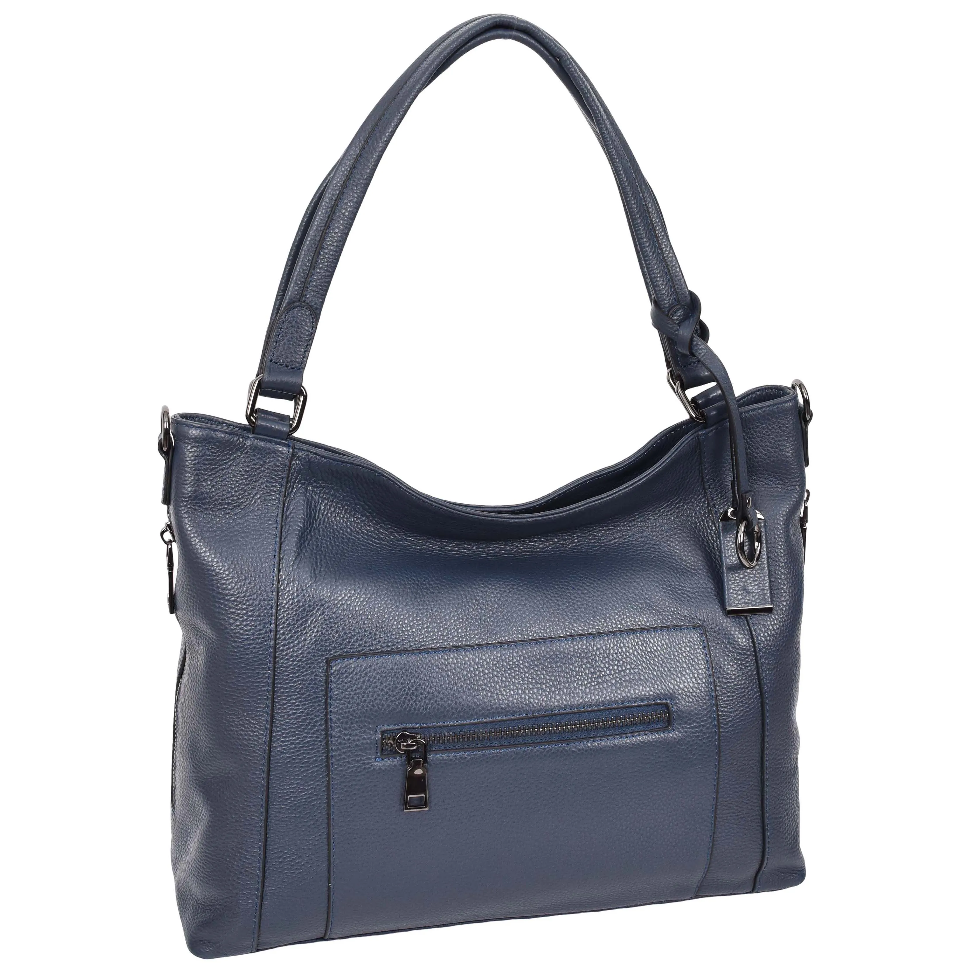 Womens Leather Tote Shoulder Handbag Evelyn Blue