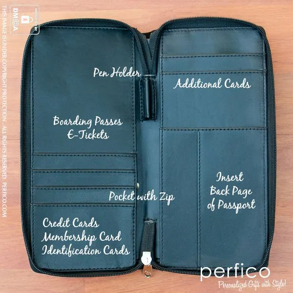 Your Company Logo © Personalized Passport Holder with Zipper